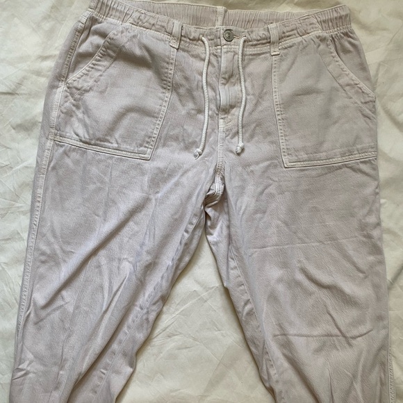 American Eagle Outfitters Plus Size Cream Jogger Pants with Drawstring 16 Short - Picture 2 of 8